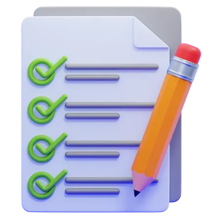 Test Paper  3D Icon