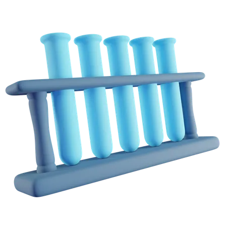 3 D Illustration Of Blue Test Tube Rack 3D Icon