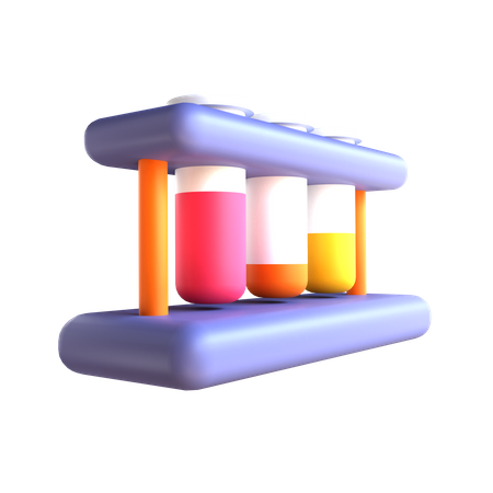 Test tube rack 3D Illustration