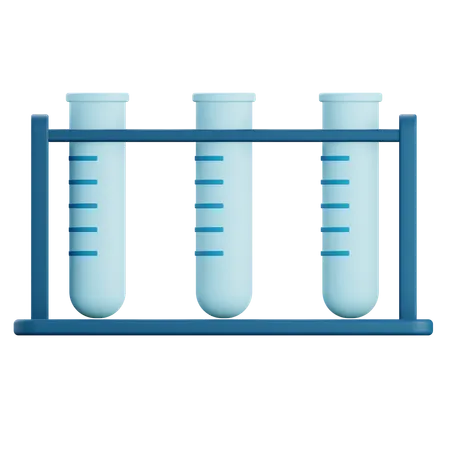 3 D Render Of Test Tubes 3D Icon