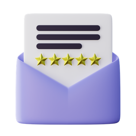 Testimonial Feedback Mail  3D Icon