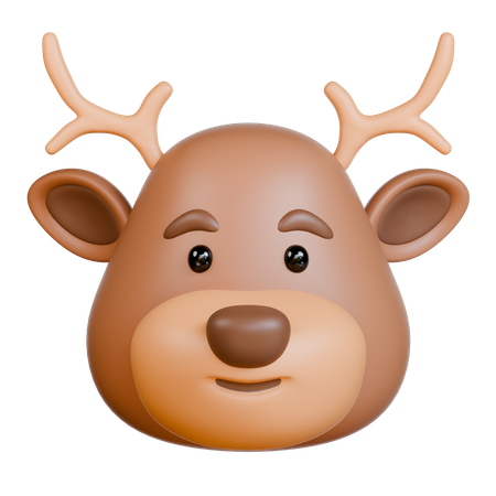 Tête de cerf  3D Icon