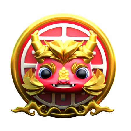 Tête de lion chinois  3D Icon