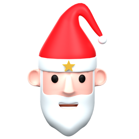 Tête de père Noël  3D Icon