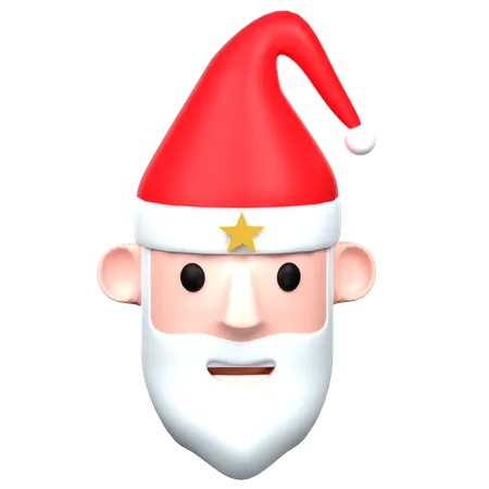 Tête de père Noël  3D Icon