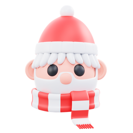 Tête de père Noël  3D Icon