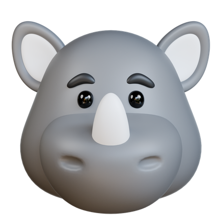 Tête de rhinocéros  3D Icon