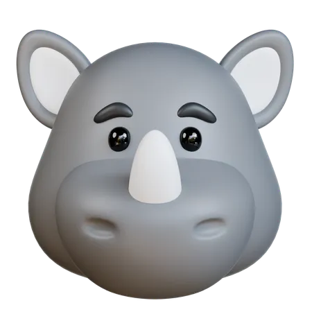 Tête de rhinocéros  3D Icon