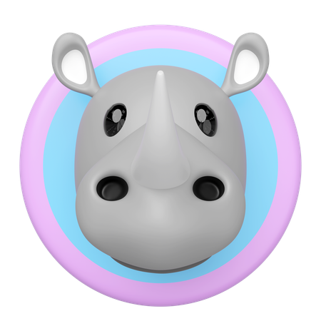 Tête de rhinocéros  3D Icon