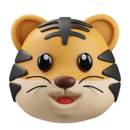 Emoji tête de tigre  3D Icon