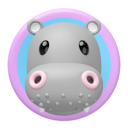 Tête d'hippopotame  3D Icon