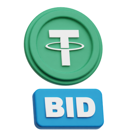 Tether Bid  3D Icon