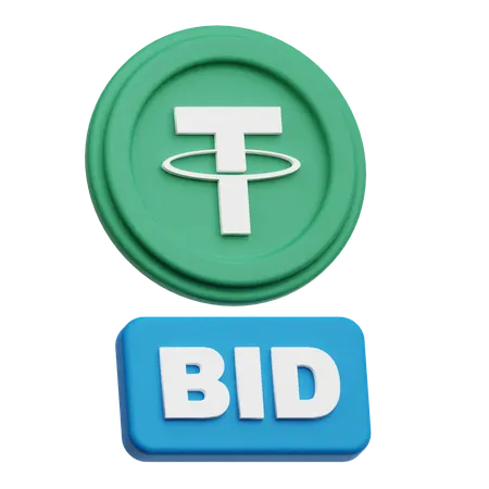 Tether Bid  3D Icon