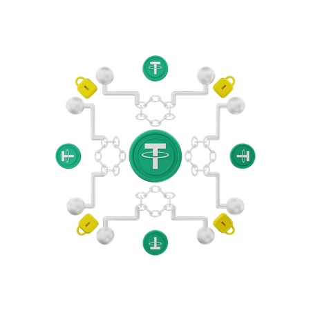 Tether blockchain  3D Icon