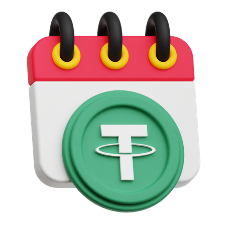 Tether Calendar  3D Icon