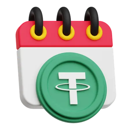 Tether Calendar  3D Icon