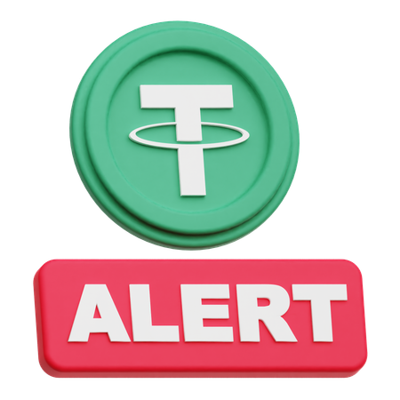 Tether Coin alert  3D Icon