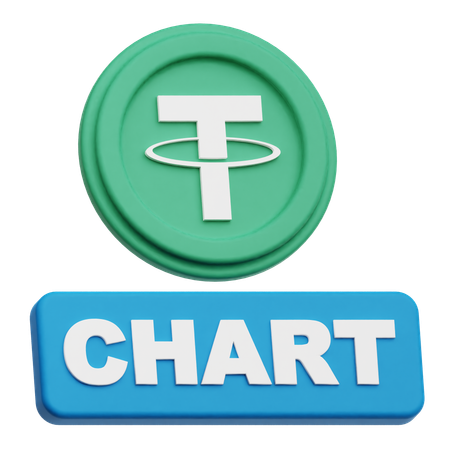 Tether Coin chart  3D Icon
