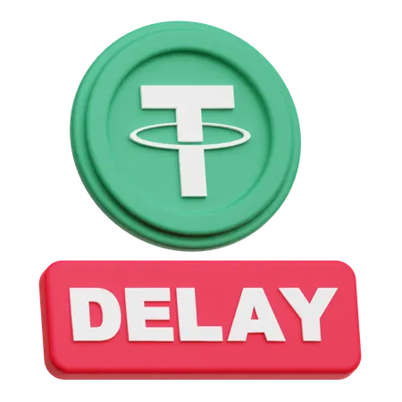 Tether Coin delay  3D Icon