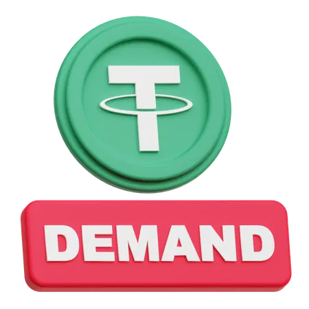 Tether Coin demand  3D Icon