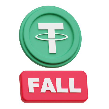 Tether Coin fall  3D Icon