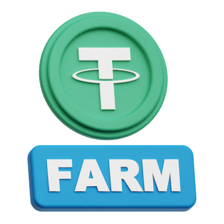 Tether Coin farm  3D Icon