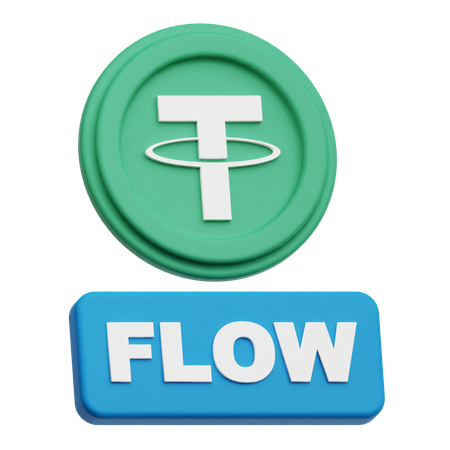 Tether Coin flow  3D Icon