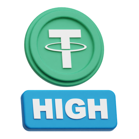 Tether Coin high  3D Icon