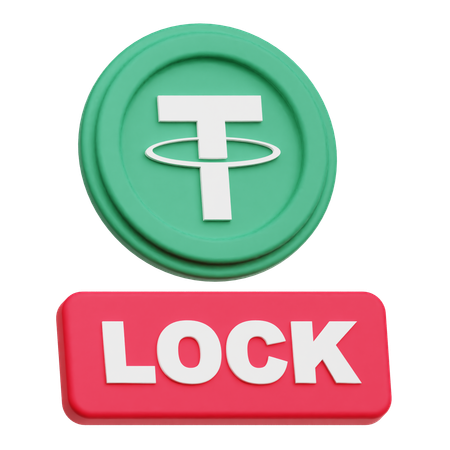 Tether Coin lock  3D Icon