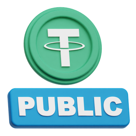 Tether Coin public  3D Icon