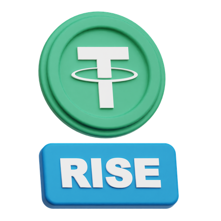 Tether Coin rise  3D Icon