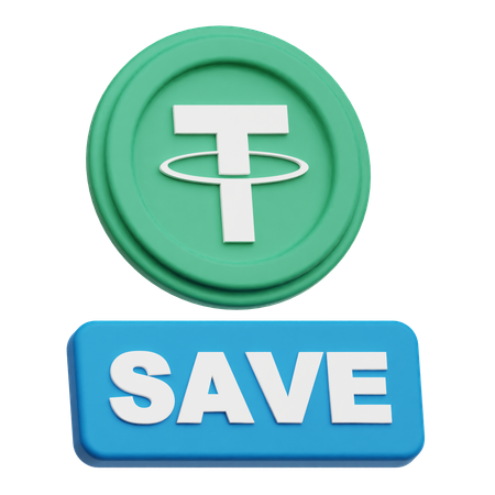 Tether Coin save  3D Icon