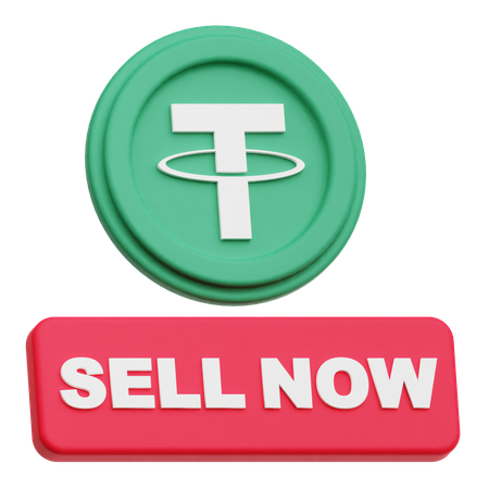 Tether Coin sell now  3D Icon