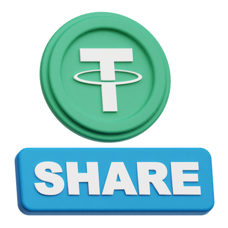 Tether Coin share  3D Icon