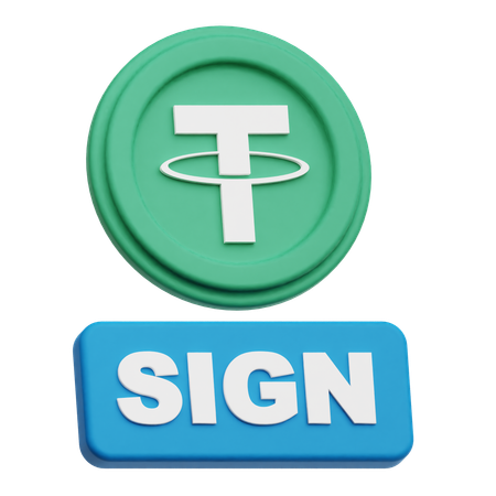 Tether Coin sign  3D Icon