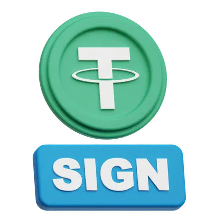 Tether Coin sign  3D Icon