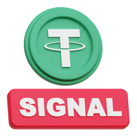 Tether Coin signal  3D Icon