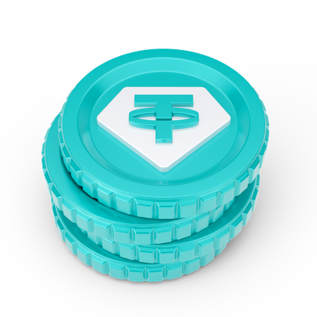 Tether coin stack  3D Icon