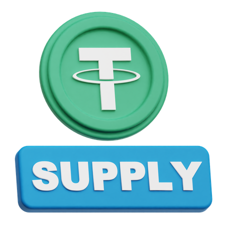 Tether Coin supply  3D Icon