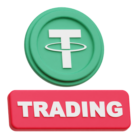 Tether Coin trading  3D Icon