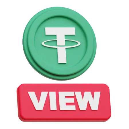 Tether Coin view  3D Icon