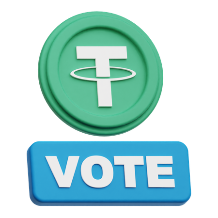Tether Coin vote  3D Icon