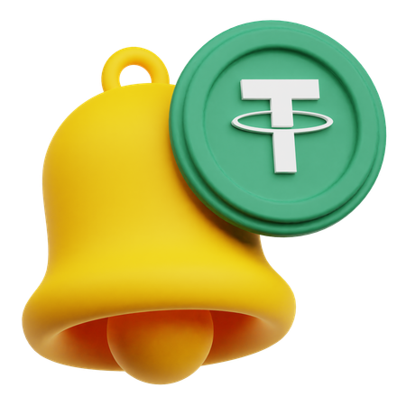 Notificação da Tether Crypto Coin  3D Icon