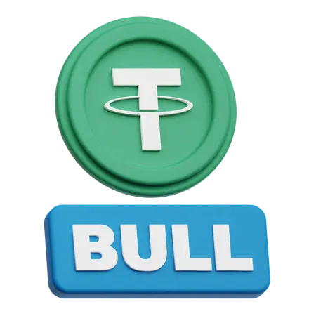 Tether Crypto Coin Bull  3D Icon