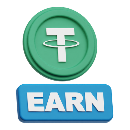 Tether Crypto Coin earn  3D Icon