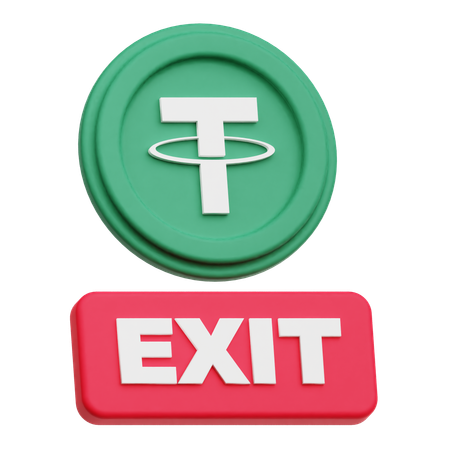 Tether Crypto Coin exit  3D Icon