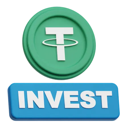 Tether Crypto Coin invest  3D Icon