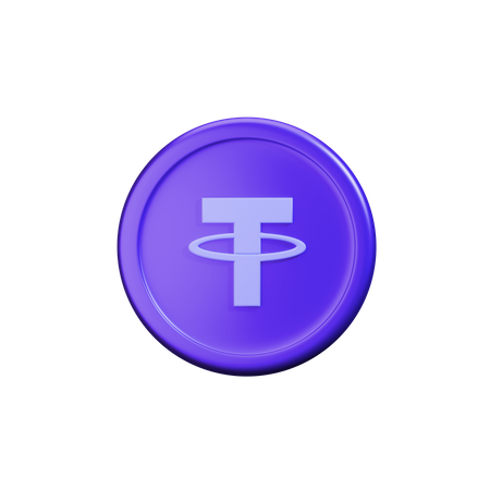 Tether crypto coin Light  3D Icon