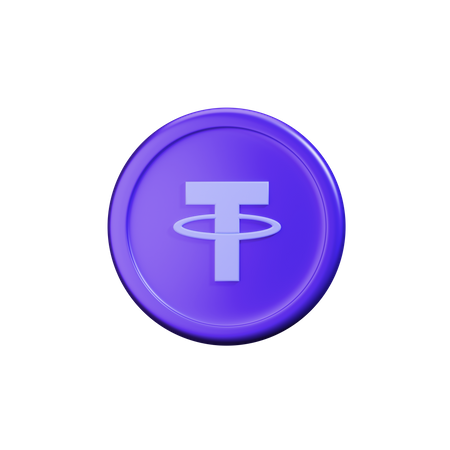 Tether crypto coin Light  3D Icon