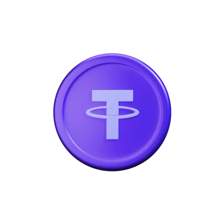 Tether crypto coin Light  3D Icon